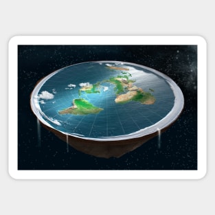 Flat Earth, illustration (C040/3991) Sticker